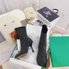 Luxury Crystal Ankle Boots Round Toe Ladies Shoes Sexy High Heels Sock Boot Femme Stretch Fabric Black Women Shoe