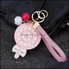 Keychains Fashion Accessories Cute Plush Ball Ice Cream Key Ring Flower Mirror Keychain Female Bag Pendant Girl Personality Charm Jewelry Ch