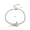 Fashion Heart Letter Anklet for Women Alphabet Jewelry Gifts Silver Foot Chain Girls
