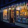 30 cm / 50 cm Waterdichte LED Meteor Douche Falling Raindrop Fairy String Light voor Kerst Bruiloft Holiday Party Patio Decoratie 211104