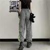 HOUZHOU Streetwear pantalons de survêtement femmes Baggy Harajuku Style coréen Joggers Plaid sport pantalon Design 2021 été Techwear pantalon Q0801
