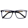 フレームファッション簡潔な長方形ユニセックス光学フレームプレーンアンチブルエリットプラノグラス眼鏡5417140格子縞のプランクフルリムP