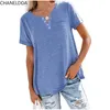 女性のTシャツ夏2022到着女性トップスGA Vネック半袖ポケット緩いソリッドカラー女性ティーズ韓国のoutwearr