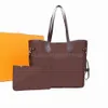 Moda 2 PCS Set Mulheres Pu Couro Bolsa Totes Senhoras Grade de Brown Shopping Ombro Sacos de Alta Qualidade Lady Embreagem Bolsa 6 Cores 36cm