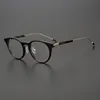 Mode solglasögon ramar japan design vintage acetat glasögon för män kvinnor runda retro optiska glasögon ram myopia läsning recept