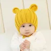 Winter Warm Baby Hat with Ear Warm Boys Girls Knitted Cap Infant Headgear 5 Months to 3 Years Lace-up Baby Children Y21111
