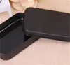 Rectángulo Caja de lata Contenedor de metal negro Cajas de lata Joyería de dulces Cajas de almacenamiento de naipes Embalaje de regalo 248 V25953875