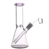 Bong Pipa ad acqua in vetro Bong Pyrex Bong ad acqua con labbra colorate 14mm Beaker Bong con chiodo banger al quarzo