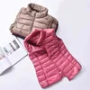 Automne femmes Ultra léger vers le bas gilet blanc duvet de canard manteau Parka dames sans manches gilet grande taille 3XL 211105