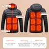 11 Áreas Chaqueta de invierno para hombres Chaquetas con calefacción eléctrica Ropa de caza Chaqueta de esquí Parkas Prendas de abrigo Chaleco con calefacción USB Cálido 8 áreas 211216