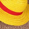 Pulate Brim bonés Amarelo Praia Sun Hat Anime Cosplay Palha Japonês One Peça Luffy Dos Desenhos Animados Tampão Sólido Sólido Unisex Caps Respirável Boater