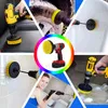 1/3/6/12Pcs Electric Scrubber Drill Kit Plastic Round Cleaning For Carpet Glass 4'' Car Tires Nylon Brushes