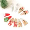 Christmas Hair Accessories Baby Girl Clips With Deer Snowflake Snowman Barrettes Hairpin Sequin Head Accessory M3857