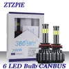 ZTZPIE 6000K 200W Car Light H8 H3 H7 H9 26000LM 9006/HB4 9005/HB3 H4 H11 h1 6/Six 8 Side Led Headlight Bulb Super Bright 12V