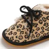 Inverno Bambino Neonato Scarpe da ragazza Moda Leopard Stivali da neve caldi Antiscivolo Stivaletti per bambini Infant First Walker Scarpe da culla 210317