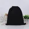 4 Colors Canvas Rope Pulling Backpack Bag Halloween Handbag Shopping Cotton Canvas Tote Shoulder Bags Pocket Drawstring Storage Bag