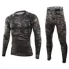 Esdy Camouflage Thermal Ondergoed Set Long Johns Mannen Functionele Training Camo Sport Sexy Fitness Lange Johns Run Tracksuit 210910