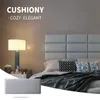 Art3d 4PCS Peel and Sticker Headboard for Twin in Grey, Sized 25 x 60cm , 3D Upholstered Wall Panels