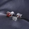 Stud-sieradenPalace 2CT Ovaal Echt Garnet Oorbellen 925 Sterling Zilver voor Vrouwen Koreaanse Earings Mode-sieraden 2021