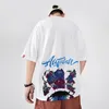 Loose Druk Koszulka Summer Chinese Lion Wake Bawełny Koszula z krótkim rękawem Mężczyźni Street Topy