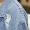 Mäns jackor Zhuzunzhe 2021 Kvinnor Frayed Denim Bomber Jacket Applicants Tryck Var är My Mind Lady Vintage Elegant Outwear Autumn