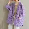 Abiti da donna Blazer Hollow Lace Blazer Women 2021 Summer Loose Elegante con scollo a V Top Preppy Style Solid Cardigan Giacca da donna