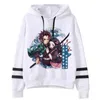 Demon slayer kimetsu nej yaiba män / kvinnor hoodies anime unisex estetic 90-talet nezuko zenitsu tanjiro sweatshirt casual man huva y1120