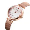 Montres-bracelets SKMEI 2022 or Rose montre pour femme maille Bracelet élégant dames Quartz poignet étanche femme horloge 9215