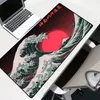 Japão Arte Grande Onda RGB Gaming Mousepad 14 Cores Grande Led Led Rato Mouse Pad Borracha Teclado Tapete Vários Tamanhos DIY