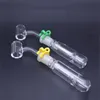 Mini-Glas-Ölbrenner-Bong für Rigs, Wasserbongs, Rohr, Dab-Stroh, Öl-Rig-Aschefänger mit 45 Grad, 4 mm Dicke, Quarz-Banger-Nagel, Ölbrennerrohr und Clip