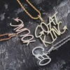 Nom personnalisé glacé lettres de tennis chaîne pendentifs colliers breloques pour hommes Zircon Hip Hop bijoux avec chaîne de corde cadeau pour hommes et femmes