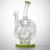 Süper Vorteks Cam Bong Dab Teçhizat Hookahlar Tornado Cyclone Recycler Donanları 12 Geri Dönüşümler Tüp Su Borusu 14mm Eklem Bongs Heady Bowl XL137