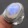 Vintage Moonstone Ringar för Kvinnor Smycken Finger Ring Kvinnlig Charmig Gift Bröllopsutdrag Ring