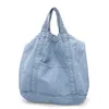 Abendtaschen 2 Stück Denim Slouch Bag Casual Jean Stoff Handtasche Freizeit Koreanischer Stil Mode Japanischer Messenger Top-Griff - Sky Bl246L