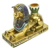 エジプトキャンドルホルダー樹脂置物Anubis Sphinxの家の装飾ローソク張りY200109
