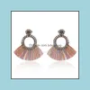 Dangle & Chandelier Jewelrycolorf Crystal Tassel Earrings Charm Earings Geometric Circle Round Handmade Fringe Earring Bohemian Jewelry Wedd