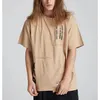 2021 mode 100% coton à manches courtes t-shirt lâche tendance garçons demi-manches simples lettres hommes femmes chemises