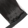 Wickeln Sie um menschliches Haar Pferdeschwänze Körperwelle peruanischer Clip in Erweiterungen für schwarze Frauen natürliche Wellenmagie Paste Pferdeschwanz HA5766848