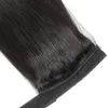 Enveloppez autour des quetes de cheval de cheveux humains vague de corps Clip péruvien dans les extensions pour les femmes noires Natural Magic Paste Pony Ponytail HA7620504