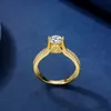 S925 الفضة مطلية بالذهب الجبسوفيلا محاكاة مويسانيت خاتم الماس أزياء الزواج اقتراح الزفاف الفاخرة مجوهرات رائعة