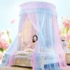 Recém-redonda laço de alta densidade cama cortina cúpula princesa rainha mosquiteiro mosquiteiro
