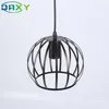 Lampes suspendues D18CM * H14CM noir blanc E27 fer rond Cage lumières lampe suspendue réglable salle à manger Suspension luminaires [D3563]