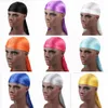 Satin Men's New Fashion Turban Wigs Men Silky Headwear Headband Pirate Hat Hair Accessories