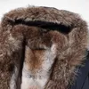 Couro dos homens Faux Fur Parka Jaqueta de Inverno Homens Real Raccoon Collar Casaco Com Capuz Parkas Manteau Homme Hiver T-29-1787 KJ1540