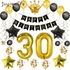 30 decorações de festa de aniversário adulto 30 40 50 60 anos decoração feliz aniversário banner número balão globos 50 aniversário de casamento y201006