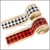 Christmas Decorations Festive & Party Supplies Home Garden Fall Crafts Decoration Wired Edge Ribbons Black White Buffalo Plaid Ribbon For Di