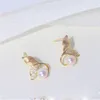 S925 Orecchino a perno di perle Placcato in oro reale 18 carati Prevenire gli orecchini di allergia per le donne Gril Regalo Perle naturali d'acqua dolce