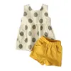 Set di abbigliamento Set estivo per ragazze Top + pantaloncini 2 pezzi Abbigliamento per bambini con stampa a pois per bambini