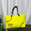 Broderi Softballball Duffel Bag GA Warehouse Softball-All-Day Yellow Canvas Tote stor kapacitet utomhus resväskor Western Casure Carry Purse Domil1477