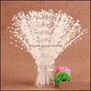 Festive Party Supplies Garden Decorative Flowers & Wreaths 20Pcs Pearl Beads Wire Stems Wedding Decoration Diy Jewelry Aessories Bridal Bouq